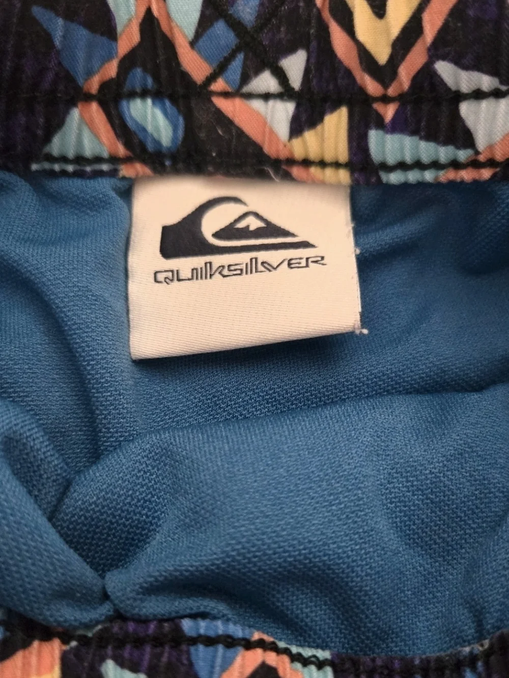 Quiksilver Geometric Pattern Swim Trunks-Multicolor-4T EUC